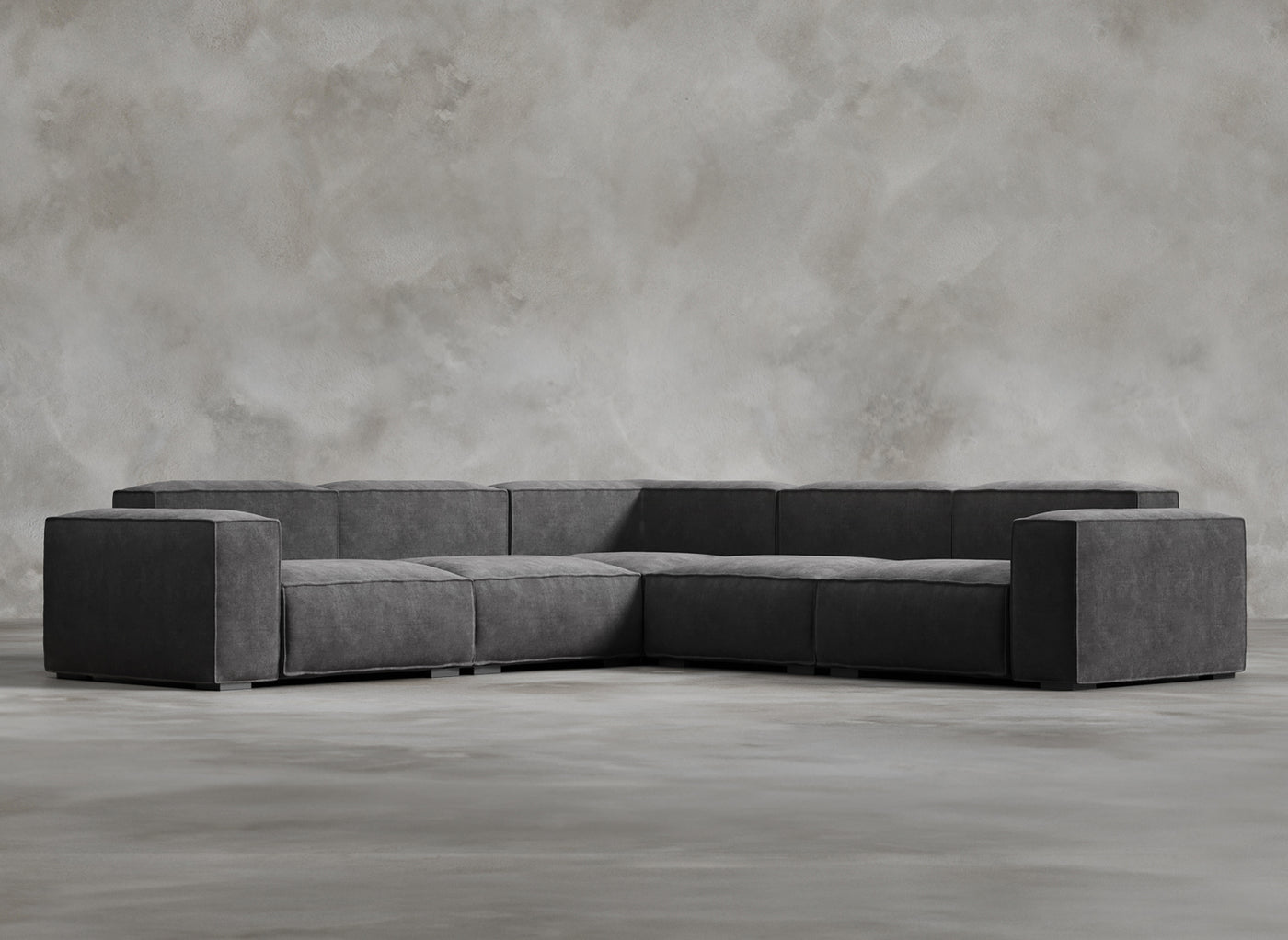 Modular Sofa I Odette I Chartreuse I Dark Grey