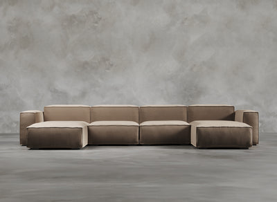 Modular Sofa I Odette I Natural Hessian I Taupe