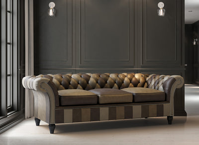 Patchwork Chesterfield Sofa I The King Alfred I Real Italian Leather