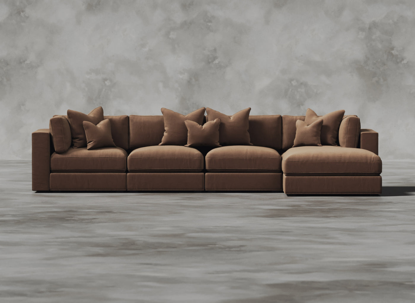 Opulent Modular Sofa I Pomelo I Rusty Orange