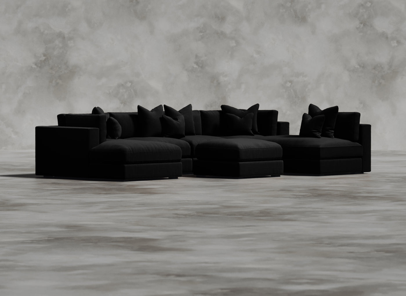 Opulent Modular Sofa I Damson I Black