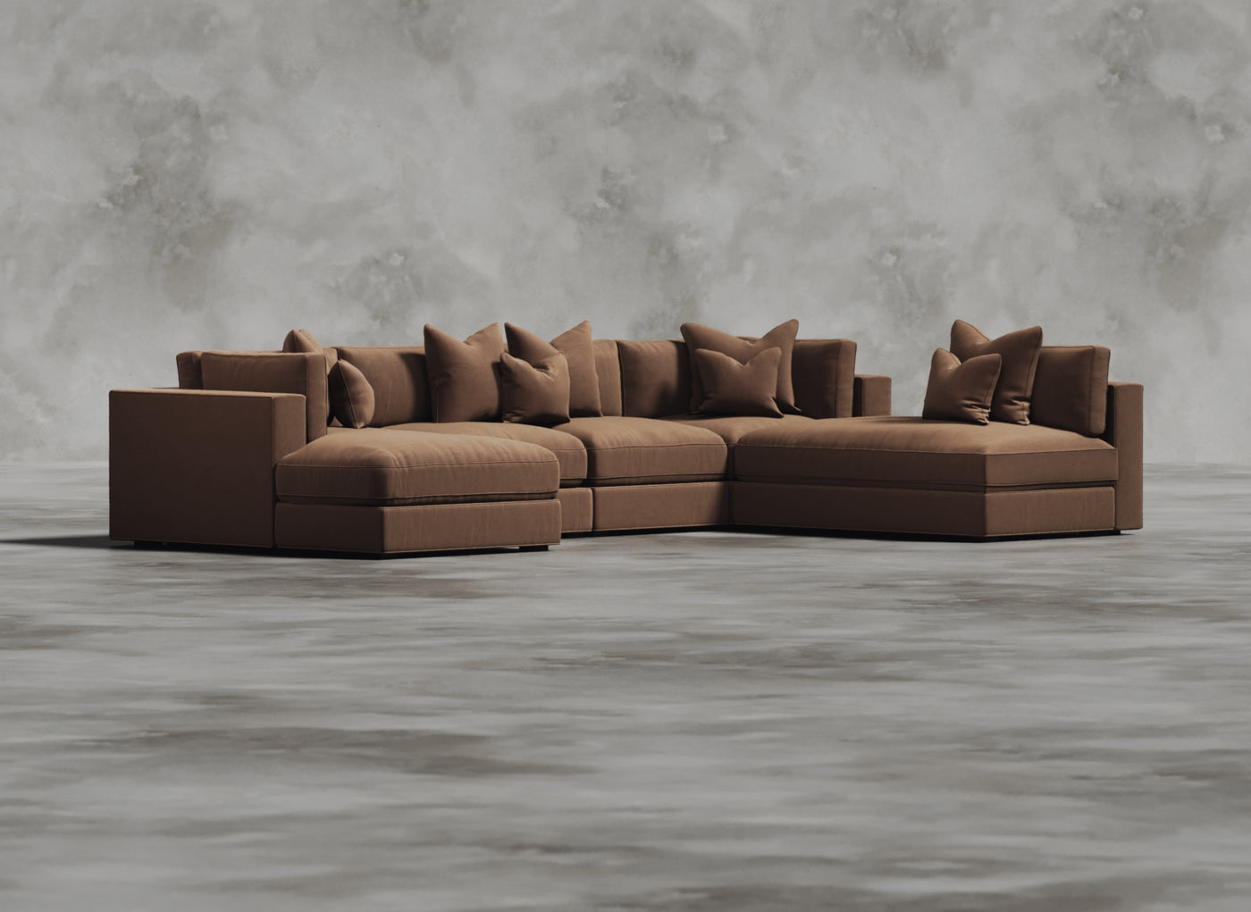 Opulent Modular Sofa I Pomelo I Rusty Orange