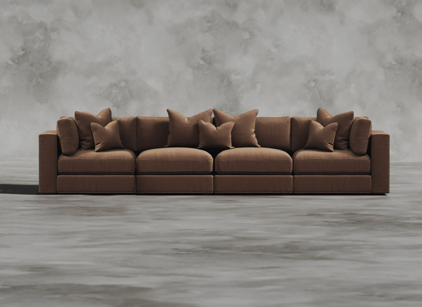 Opulent Modular Sofa I Pomelo I Rusty Orange