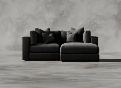 Opulent Modular Sofa I Cerulean I Dark Grey