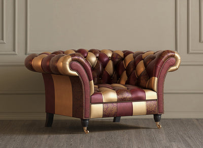 Patchwork Chesterfield Sofa I The Princess Eleanor I Real Italian Leather