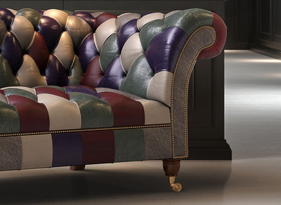 Patchwork Chesterfield Sofa I The Princess Thelma I Real Italian Leather
