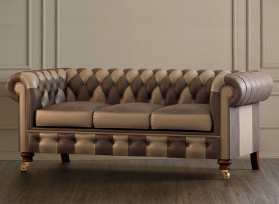 Patchwork Chesterfield Sofa I The Queen Alexandra I Real Italian Leather