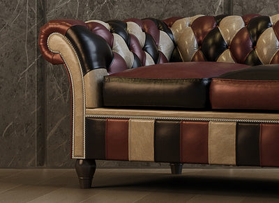 Patchwork Chesterfield Sofa I The Queen Mary I Real Italian Leather