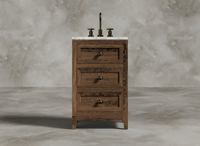 British Handmade Furniture I Bathroom Vanity I Chamoisee I Light Brown