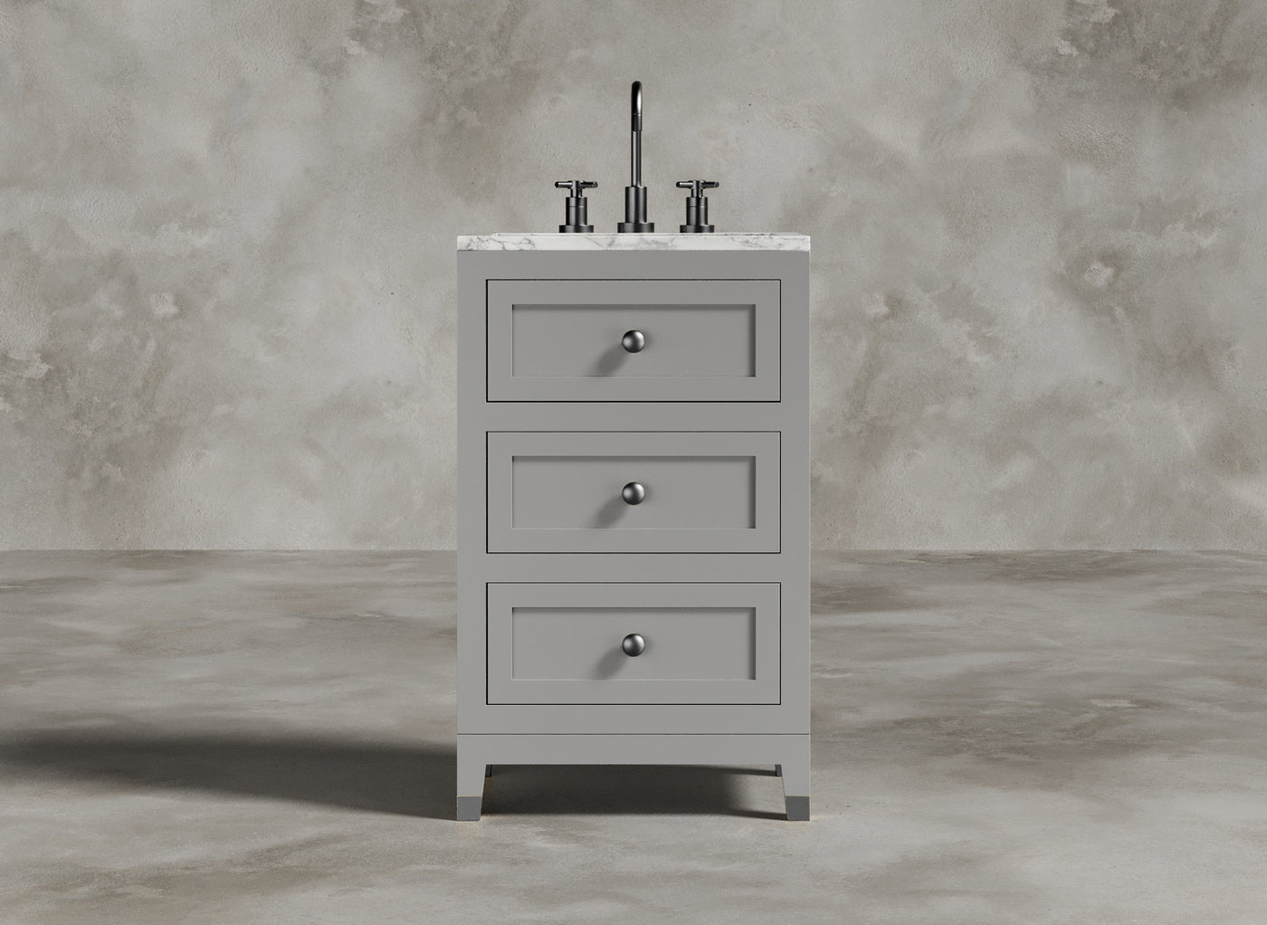 British Handmade Furniture I Bathroom Vanity I Pewter I Light Grey