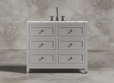 British Handmade Furniture I Bathroom Vanity I Pewter I Light Grey