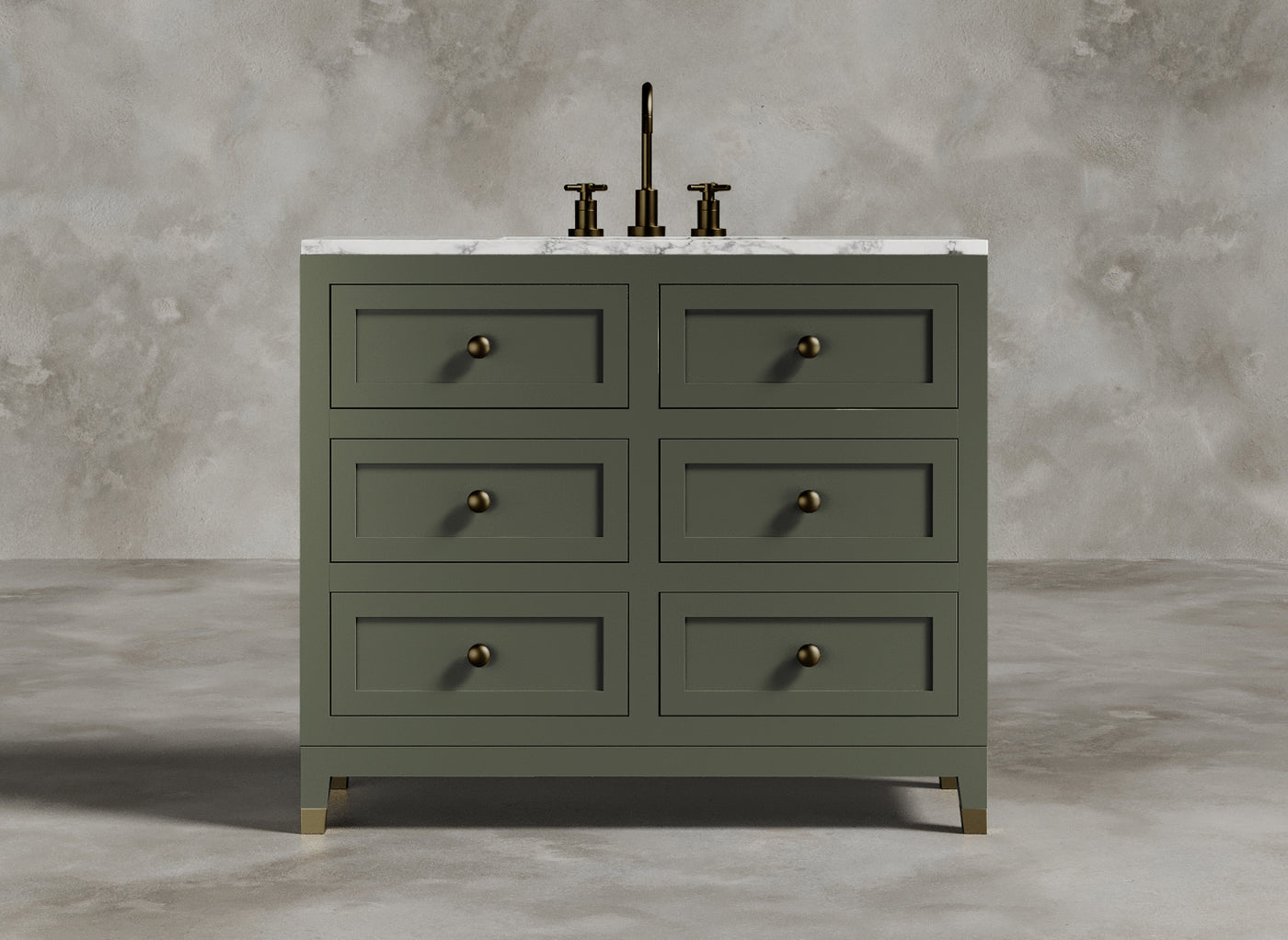 British Handmade Furniture I Bathroom Vanity I Viridian I Olive Green