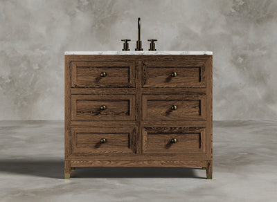 British Handmade Furniture I Bathroom Vanity I Chamoisee I Light Brown