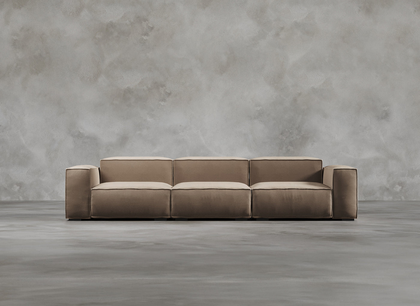 Modular Sofa I Odette I Natural Hessian I Taupe