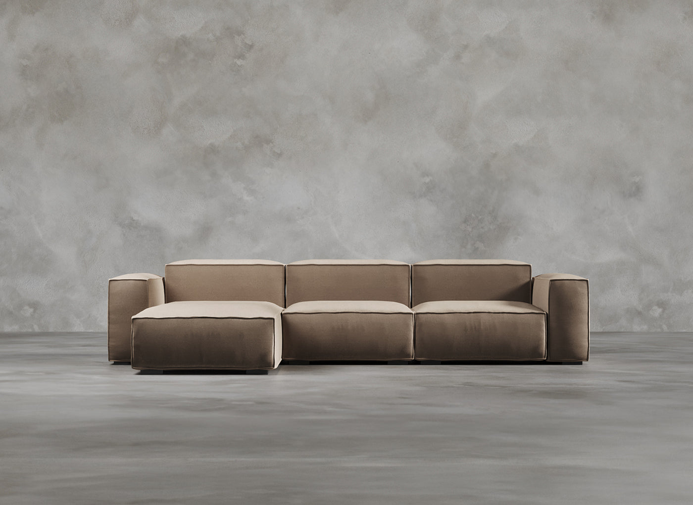 Modular Sofa I Odette I Natural Hessian I Taupe