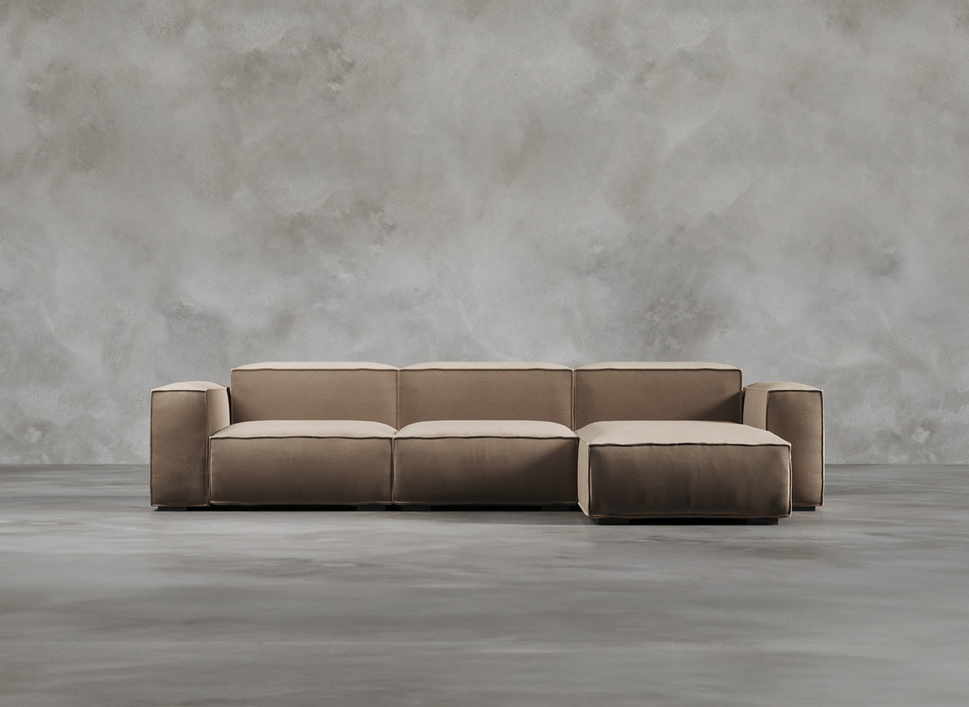 Modular Sofa I Odette I Natural Hessian I Taupe