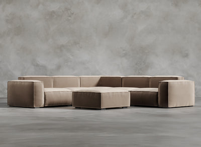 Modular Sofa I Odette I Natural Hessian I Taupe