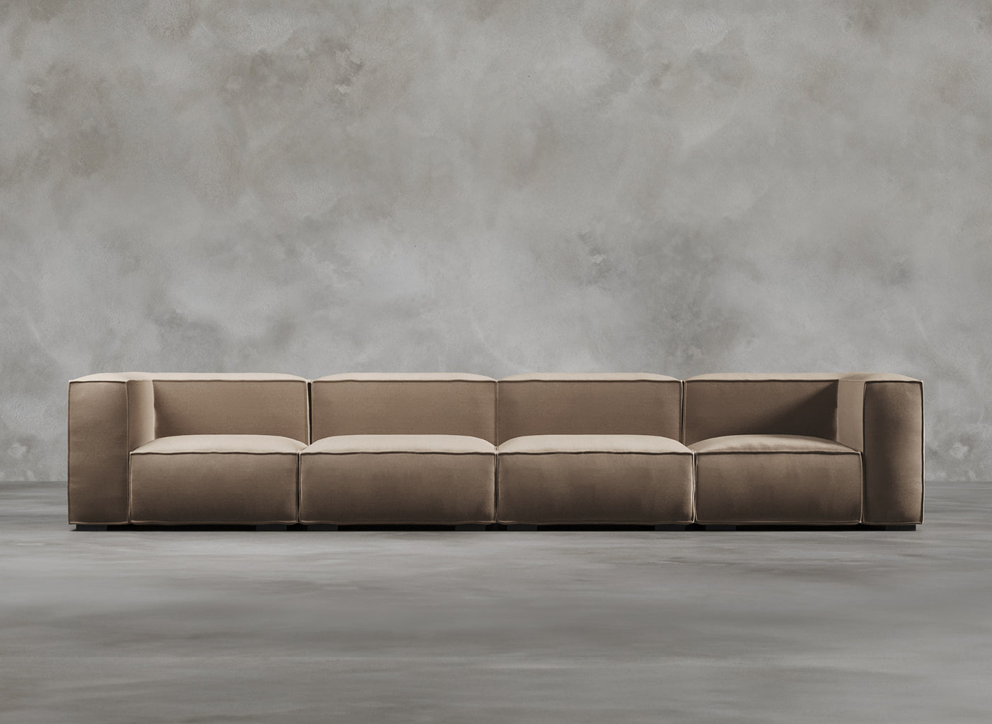 Modular Sofa High I Odette I Natural Hessian I Taupe