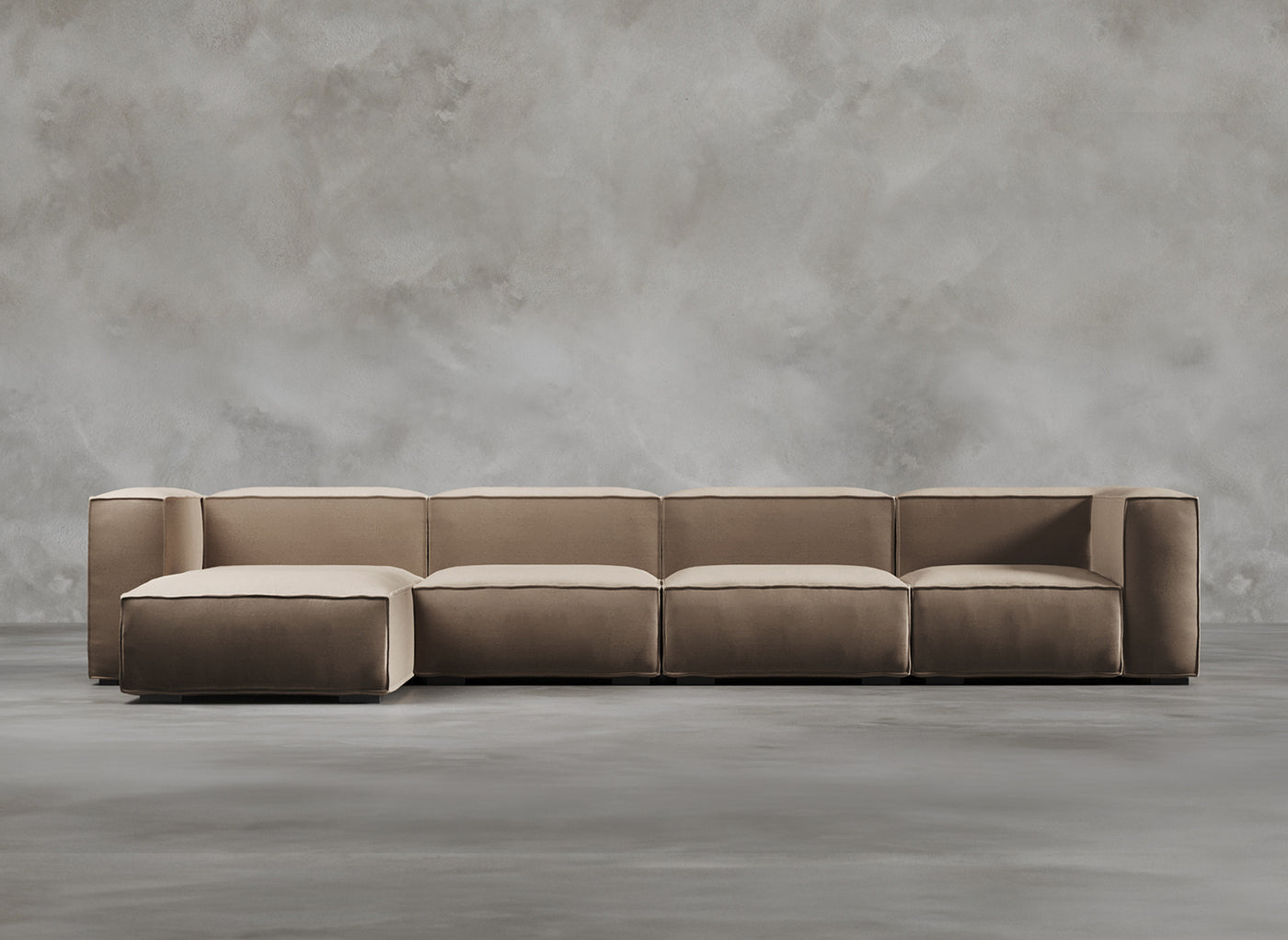 Modular Sofa High I Odette I Natural Hessian I Taupe