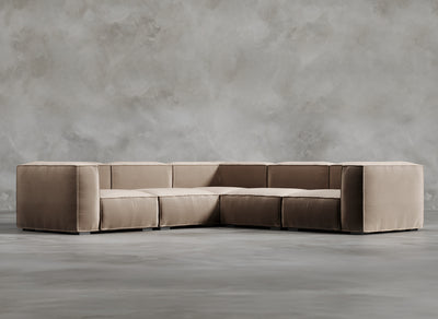 Modular Sofa High I Odette I Natural Hessian I Taupe