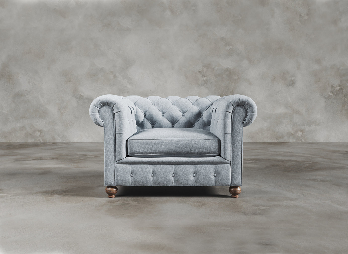 Chesterfield Sofa I Davenport I Lace I Light Blue