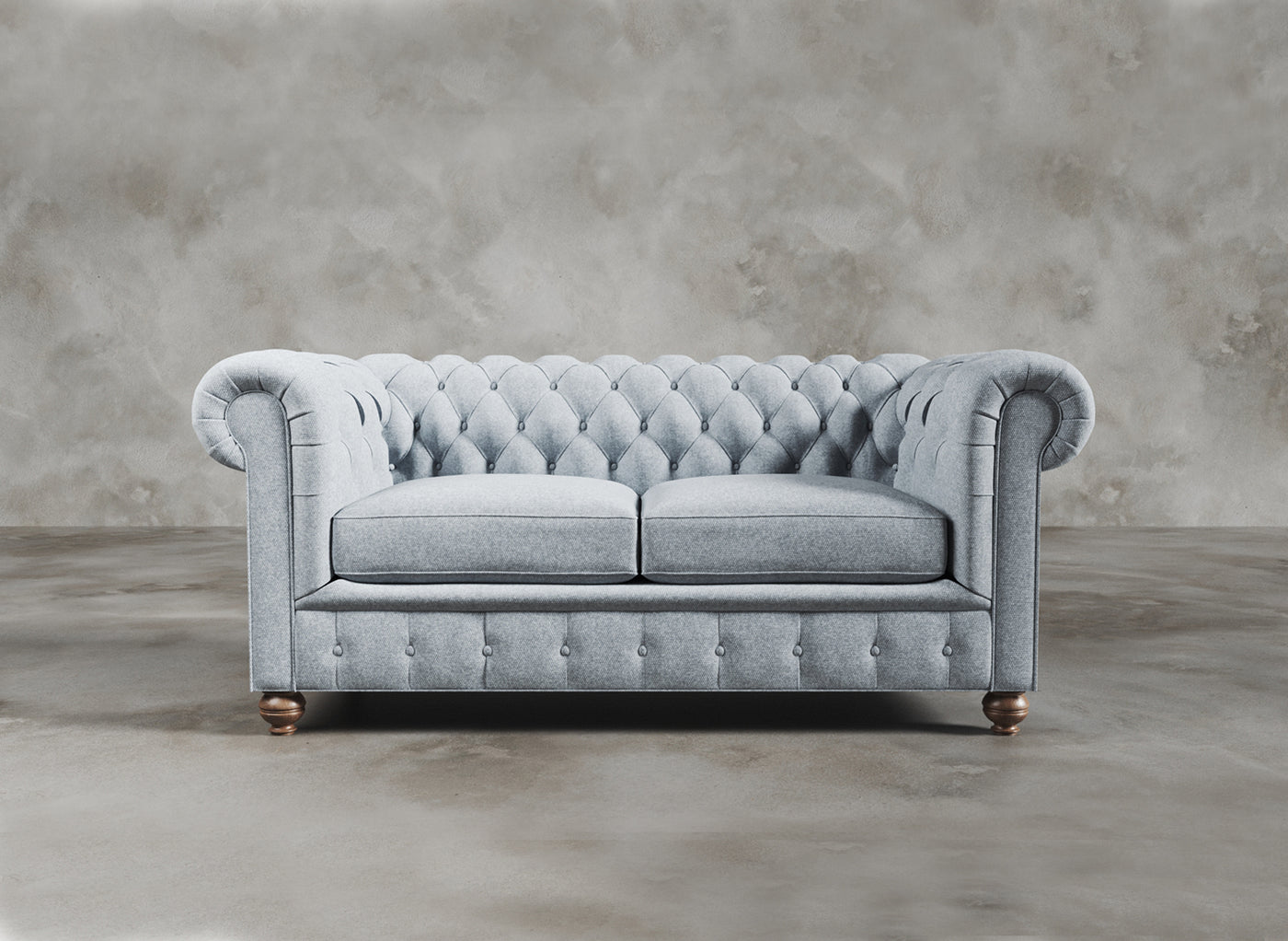 Chesterfield Sofa I Davenport I Lace I Light Blue