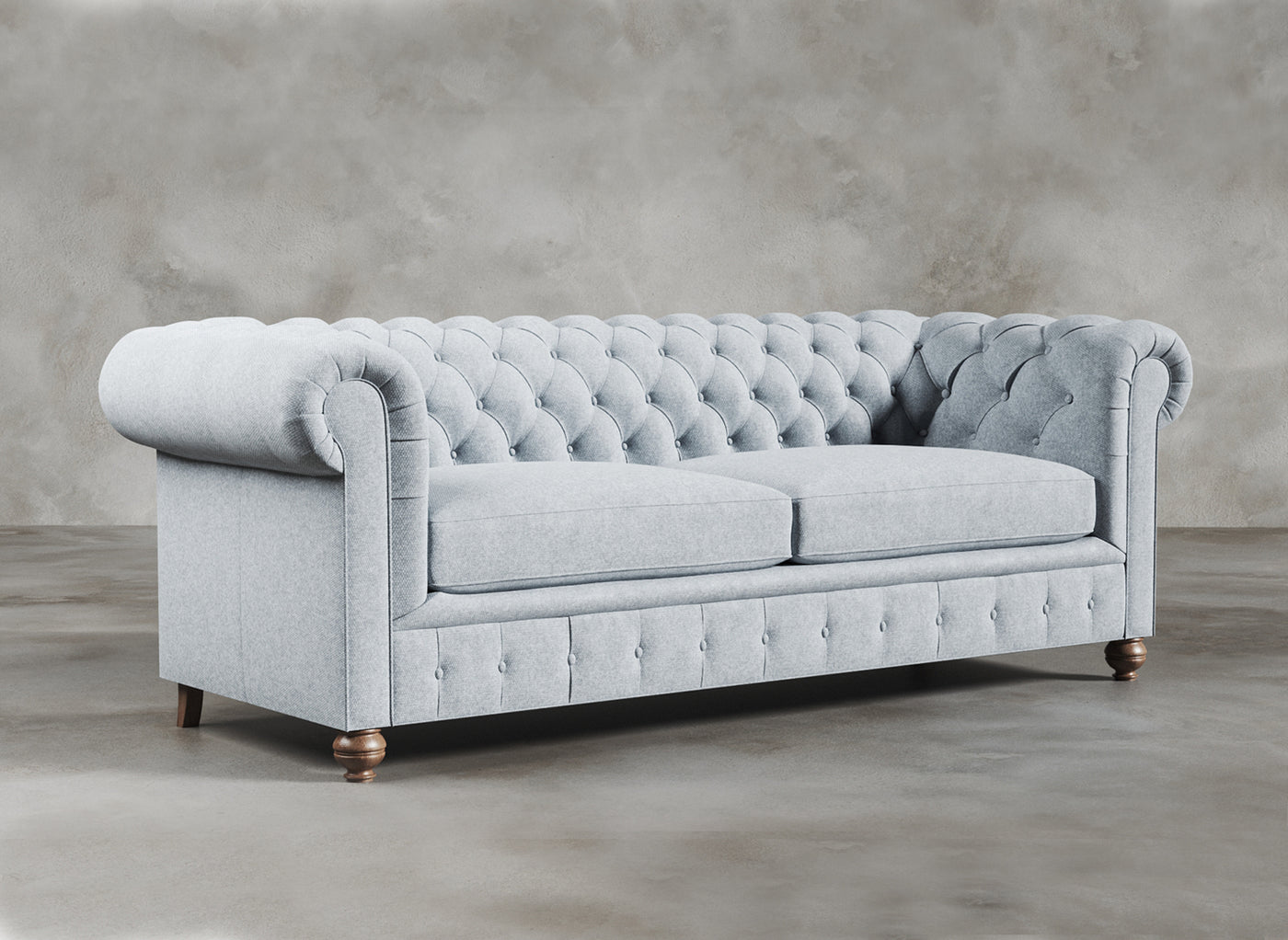 Chesterfield Sofa I Davenport I Lace I Light Blue