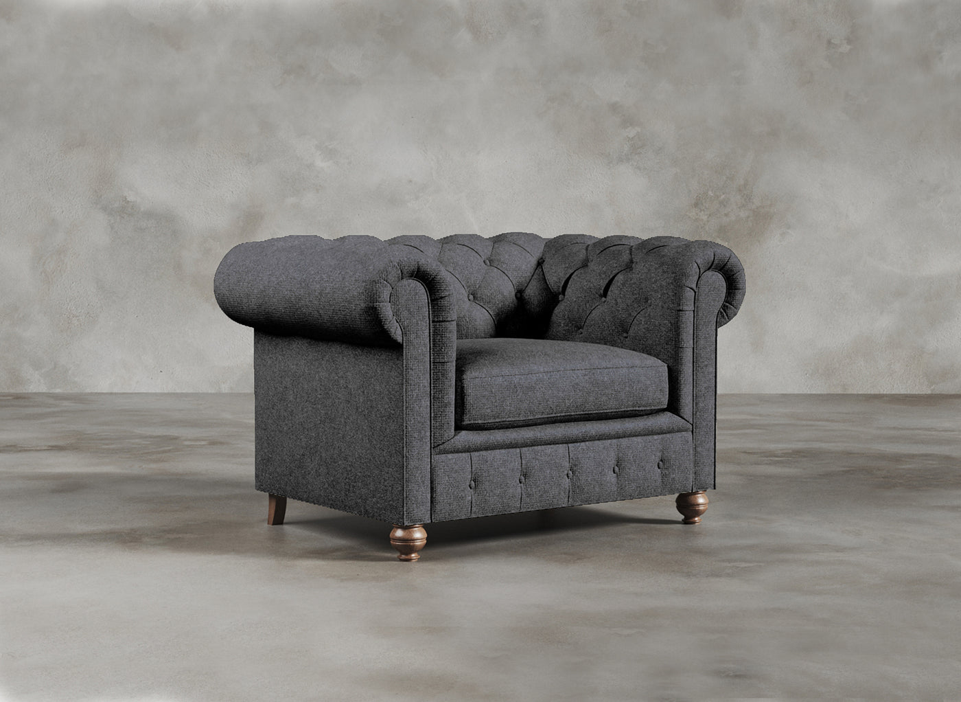 Chesterfield Sofa I Kensington I Platinum I Dark Grey