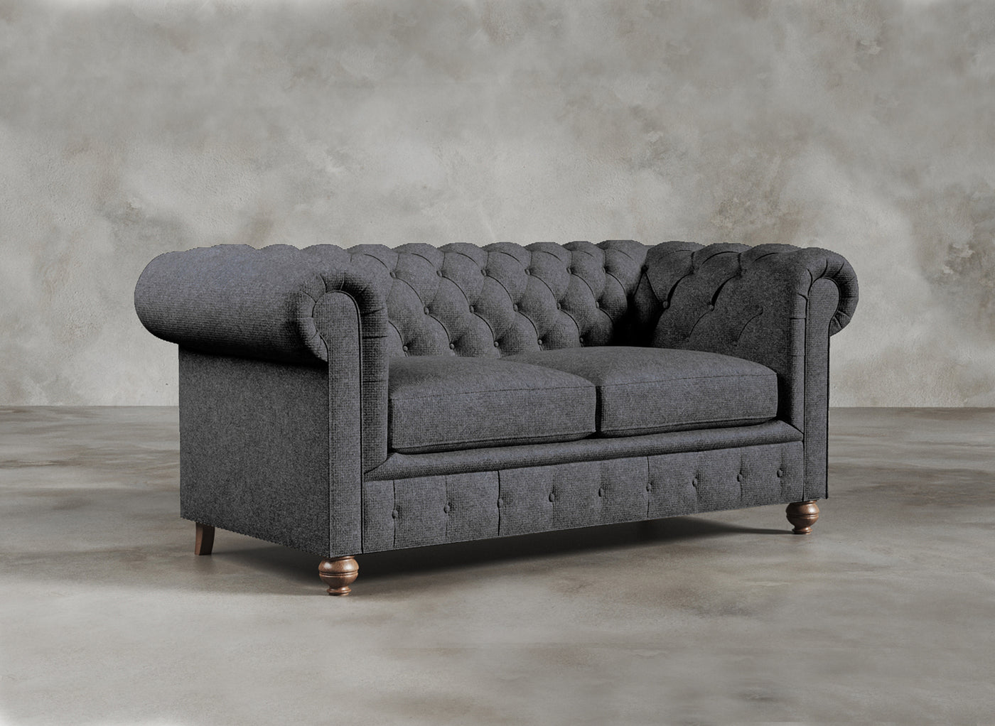 Chesterfield Sofa I Kensington I Platinum I Dark Grey