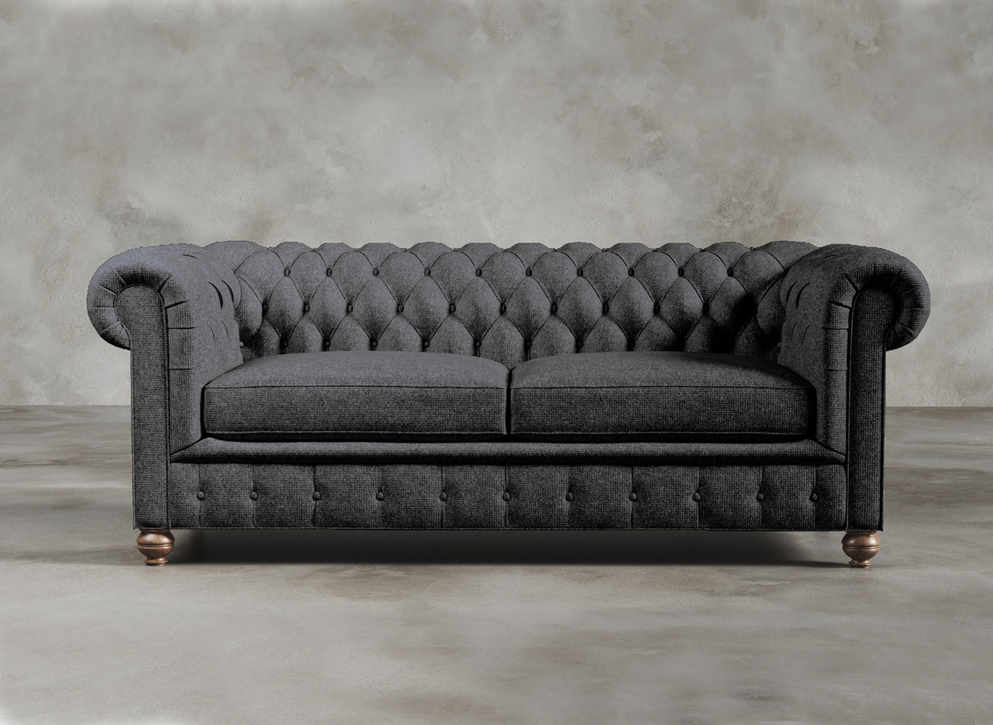 Chesterfield Sofa I Kensington I Platinum I Dark Grey