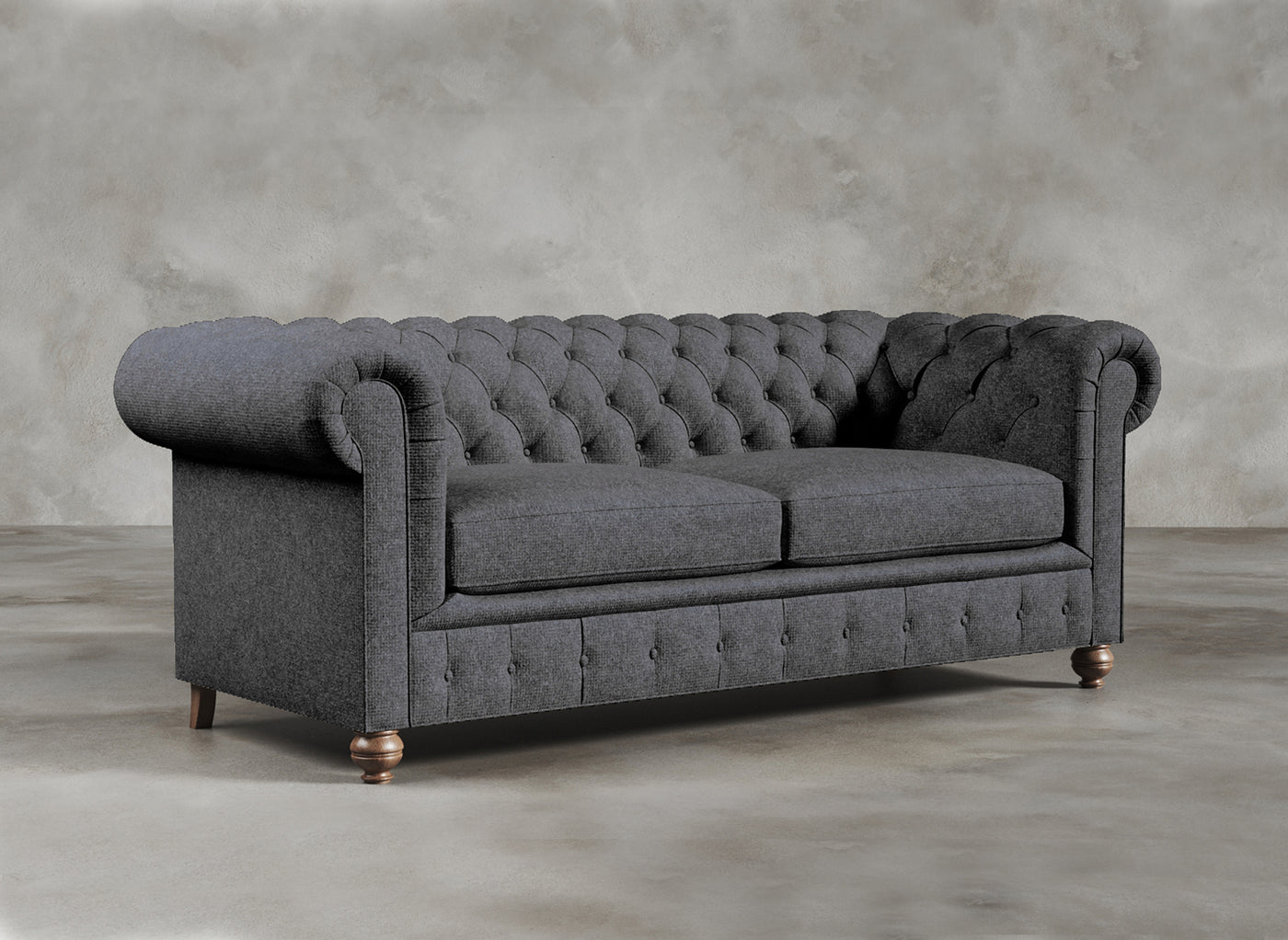 Chesterfield Sofa I Kensington I Platinum I Dark Grey