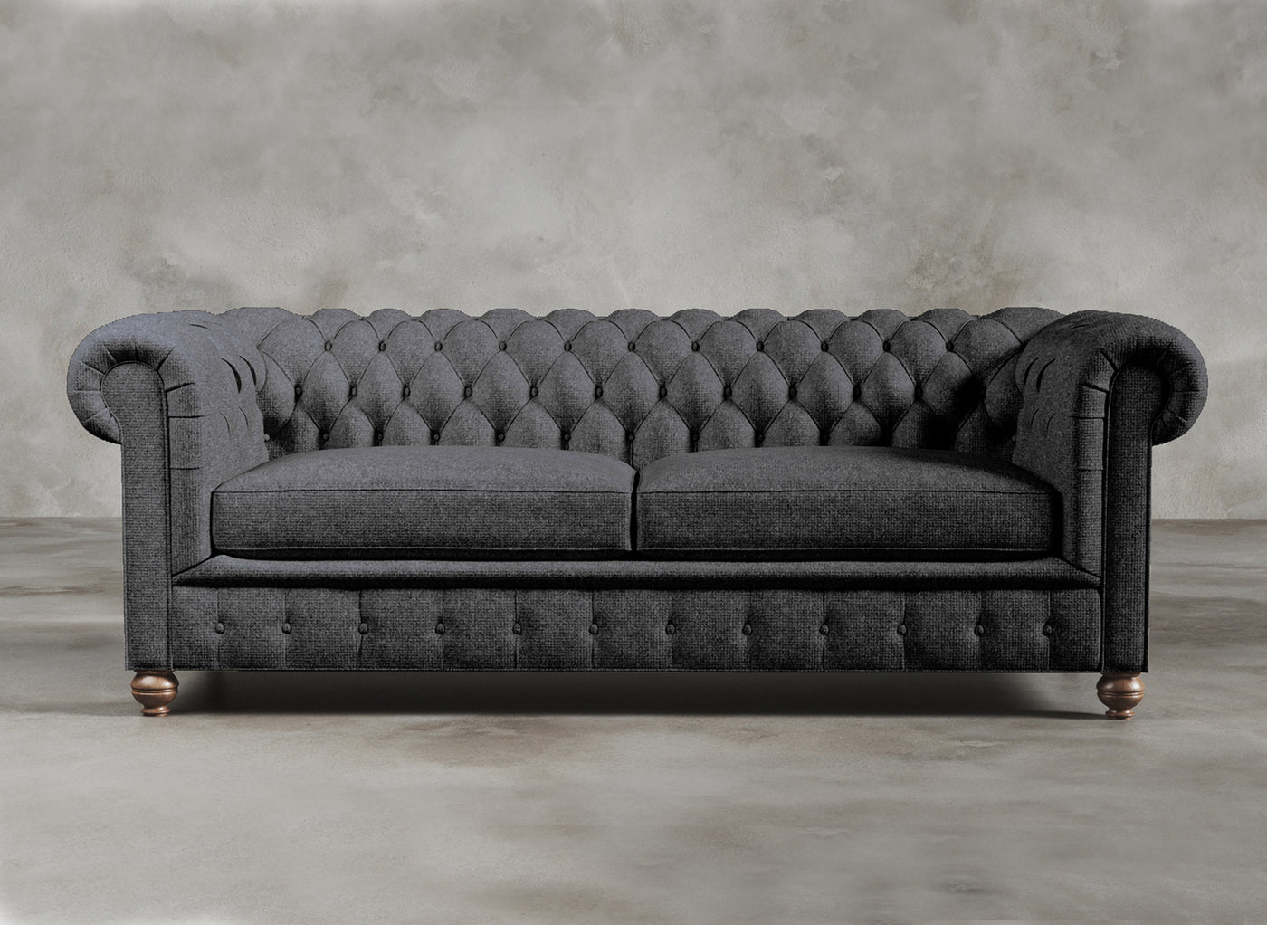 Chesterfield Sofa I Kensington I Platinum I Dark Grey