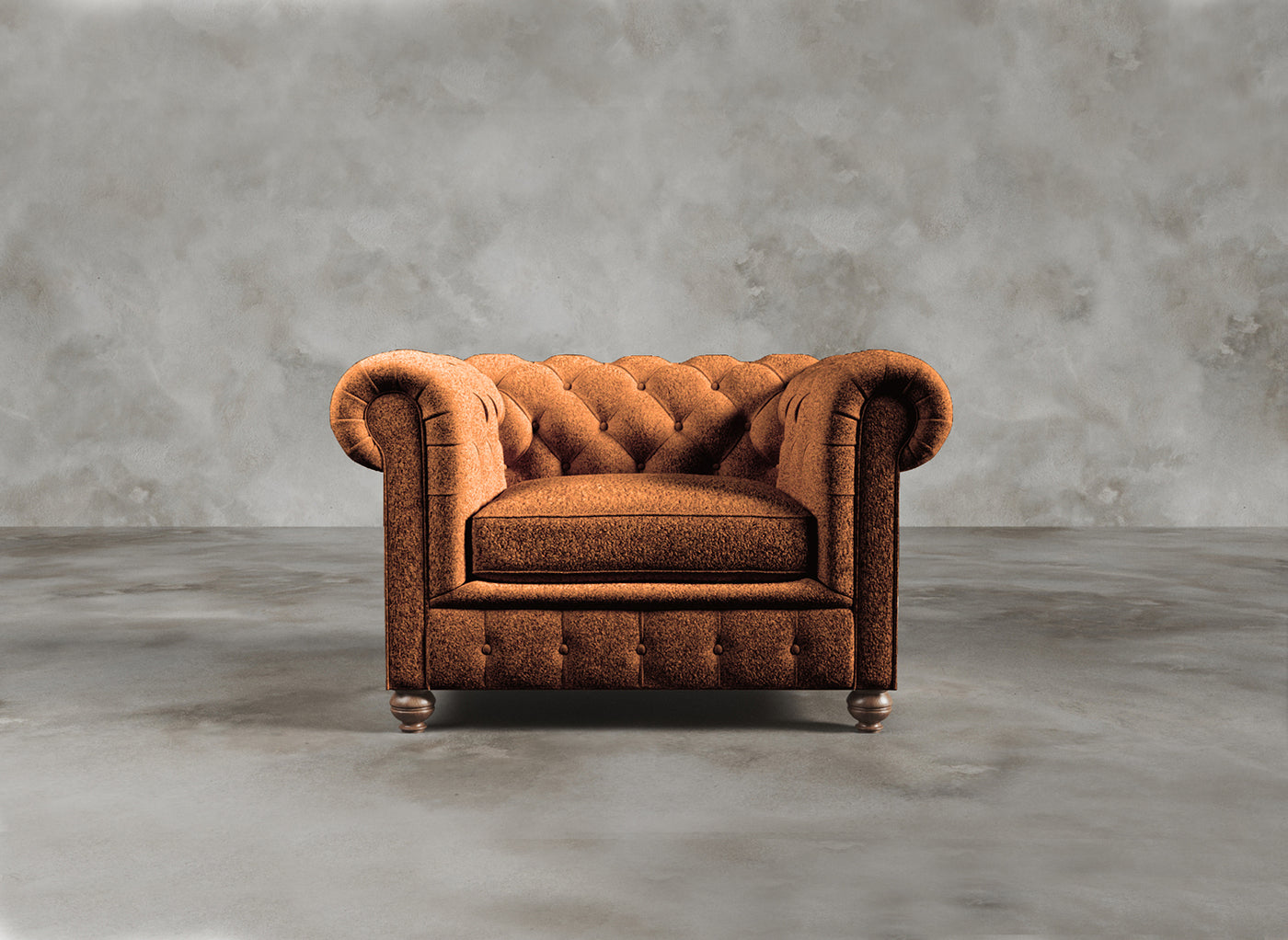 Chesterfield Sofa I Dalston I Vermillion I Burnt Orange