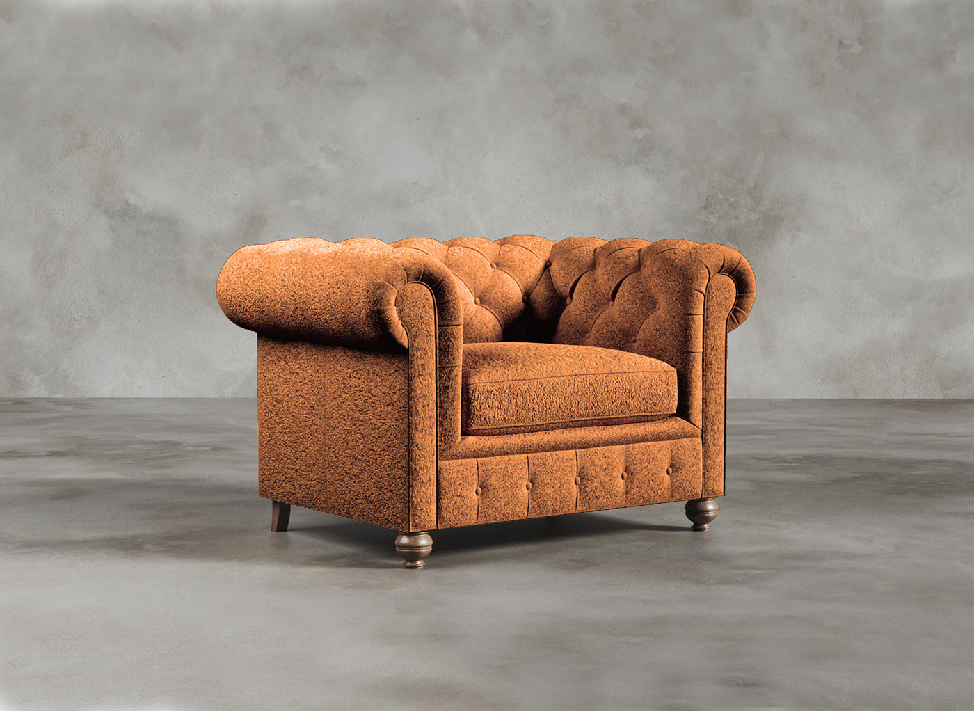 Chesterfield Sofa I Dalston I Vermillion I Burnt Orange