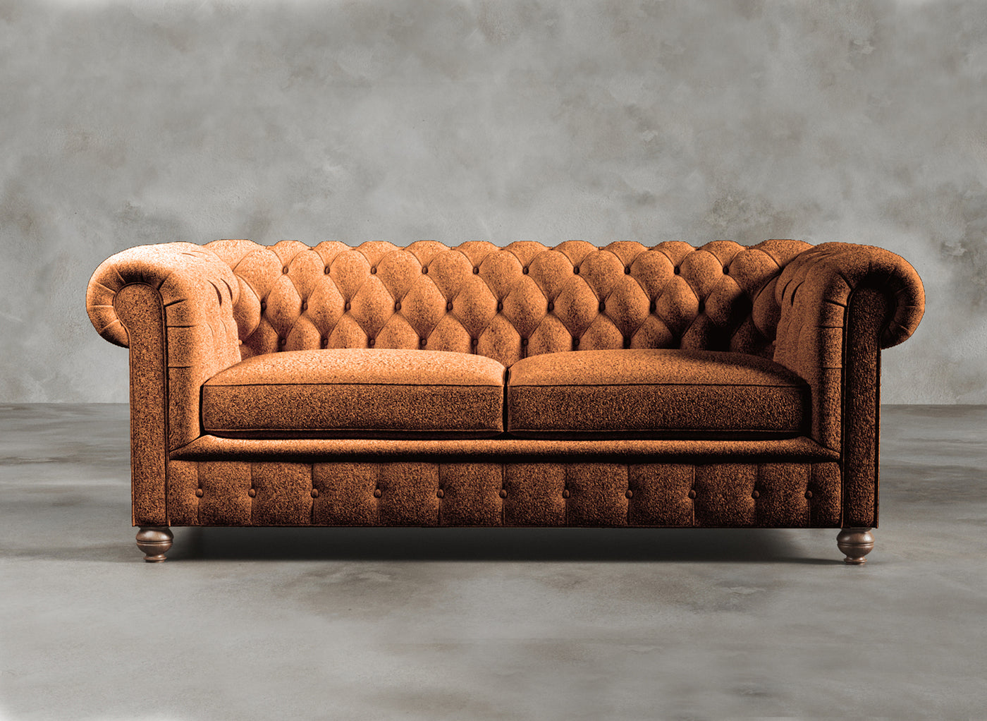 Chesterfield Sofa I Dalston I Vermillion I Burnt Orange