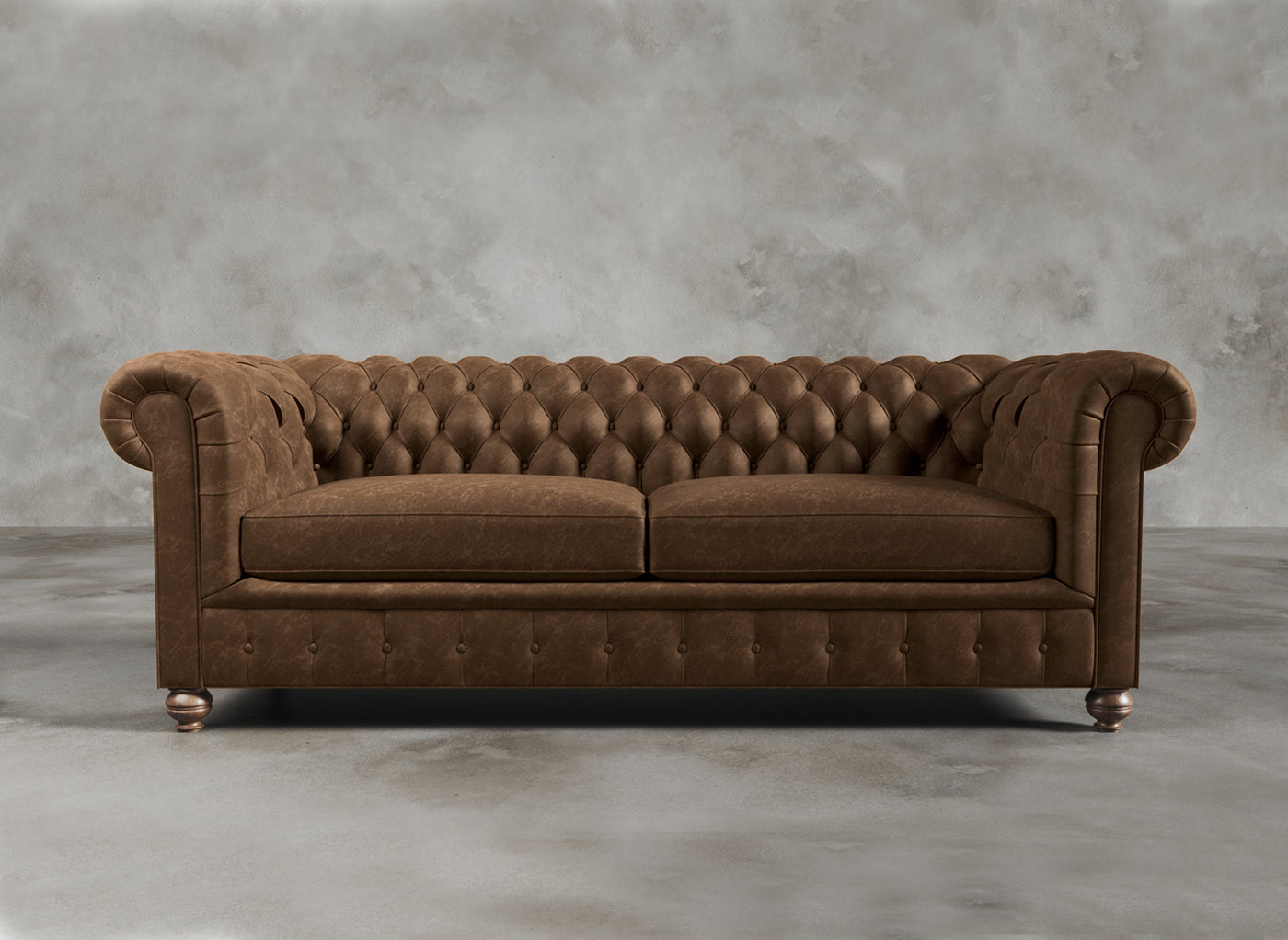 Chesterfield Sofa I Real Italian Leather I Sorrel I Brown