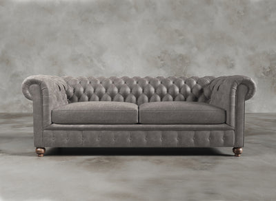 Chesterfield Sofa I Real Italian Leather I Ashen I Grey