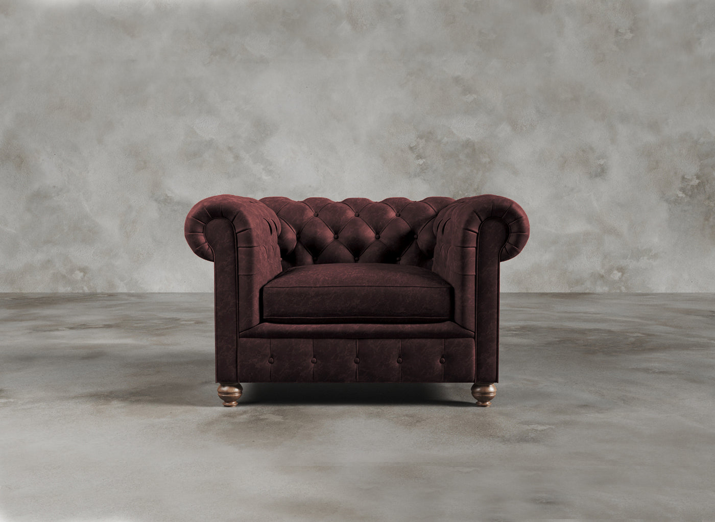 Chesterfield Sofa I Real Italian Leather I Roseate I Red