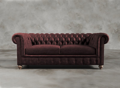 Chesterfield Sofa I Real Italian Leather I Roseate I Red