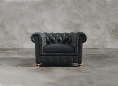 Chesterfield Sofa I Real Italian Leather I Leaden I Slate