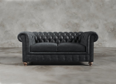 Chesterfield Sofa I Real Italian Leather I Leaden I Slate