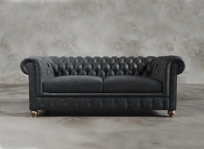 Chesterfield Sofa I Real Italian Leather I Leaden I Slate